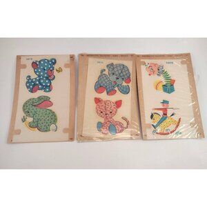 Vintage Duro Decal Transfers Set Of 3 Cute Animal Designs Nursery Children Retro